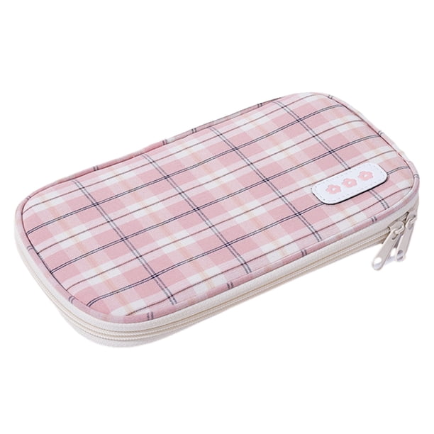 Estuche para lápices de gran capacidad FloreceBien - Organizador sencillo con cremallera - Adultos y adolescentes, color rosa