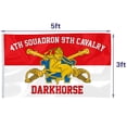 thumbnail image 3 of mokarier 4th Squadron 9th Cavalry Flag Darkhorse Flag Banner Outdoor Indoor Decoration Flag 3x5Feet Double Stitched Polyester with Brass Grommets Red/white, 3 of 5