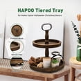thumbnail image 3 of HAPOO Farmhouse Wooden Decorative Two-Tier Trays, 2 Tier Serving Tray Stand for Rustic Table Centerpiece, 3 of 8