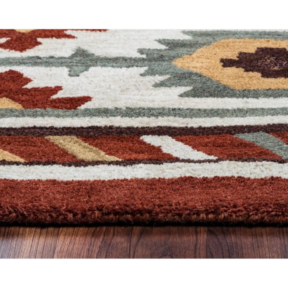 Alora Decor Ryder 3' x 5' Tribal Rust/Khaki/Navy/Sagee Hand-Tufted Area Rug