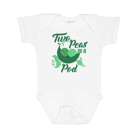 

Inktastic Two Peas in a Pod with Faces Gift Baby Boy or Baby Girl Bodysuit