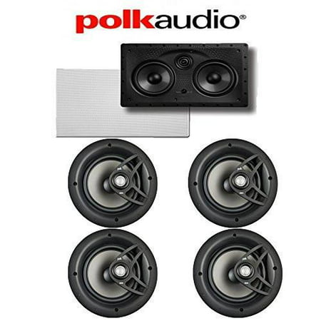 (4) Polk Audio V80 High Performance In-Ceiling Loudspeakers + (1) Polk Audio 255C-LS In-Wall Center Channel Loudspeaker (Best In Ceiling Center Channel Speaker)