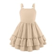 thumbnail image 4 of Busydd Girls Summer Dress 4-15 Years Fashion Pleated Square Neck A-Line Sundress Casual Solid Color Sleeveless Teen Girls' Dresses 10-11 Years, 4 of 8