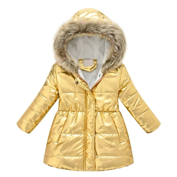 Girls Puffer Coat Girls Winter Coat with Pocket Zipper Hooded Coat Long Sleeve Windproof Girls' Outerwear Jackets Coats for Girls 8-9 Years