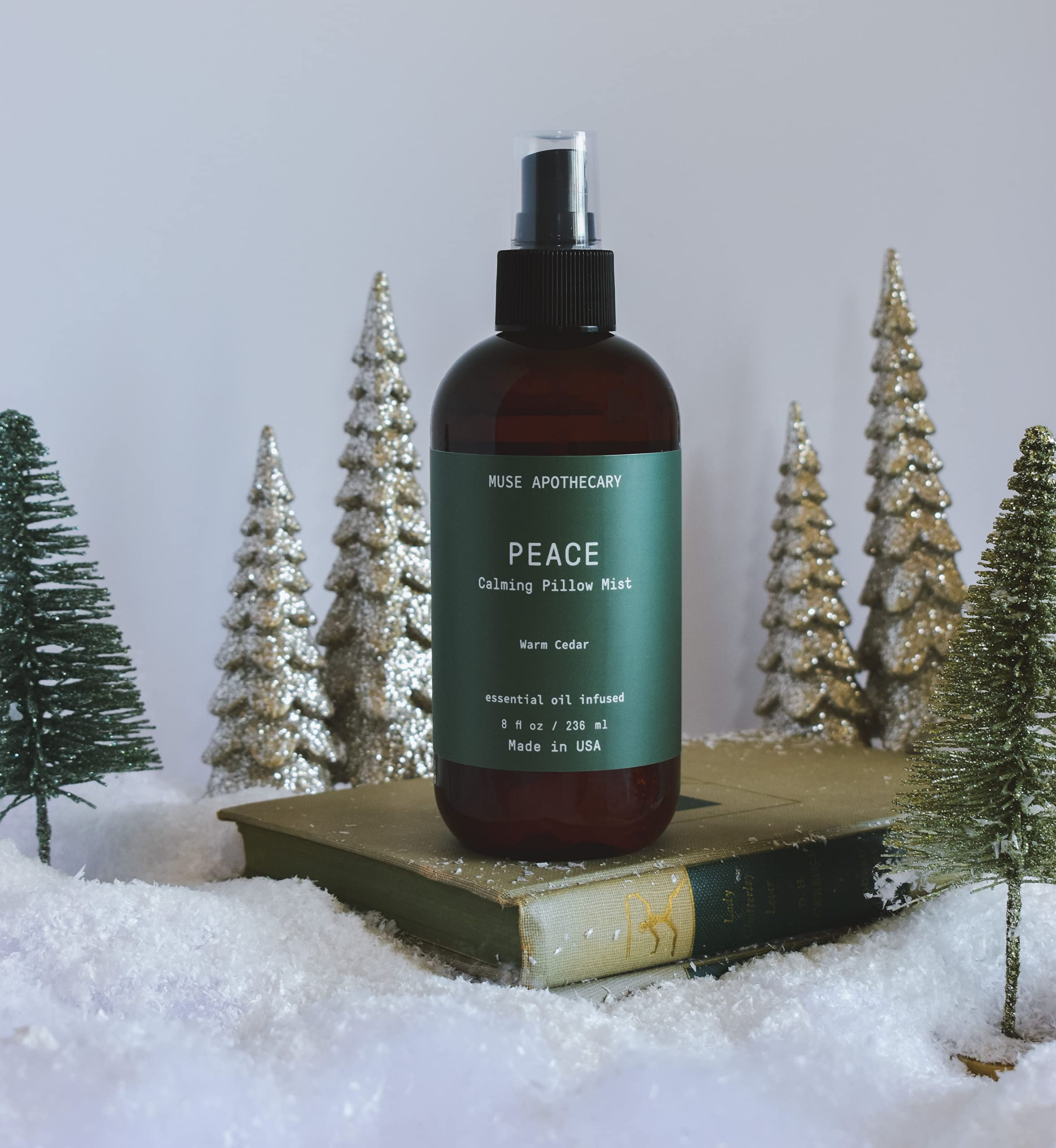 Muse Apothecary Pillow Ritual - Botanical Collection - Calming and Relaxing Pillow Mist, Linen and Fabric Spray - Infused with Natural Aromatherapy Essential Oils - 8 oz, Warm Cedar