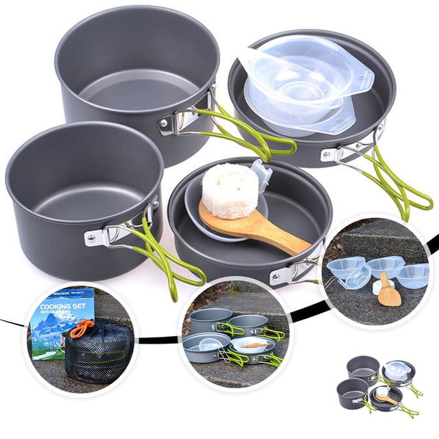 ROMANSENTIAL 1 Set Camping Cooking Pot Round Design for Outdoor Activities