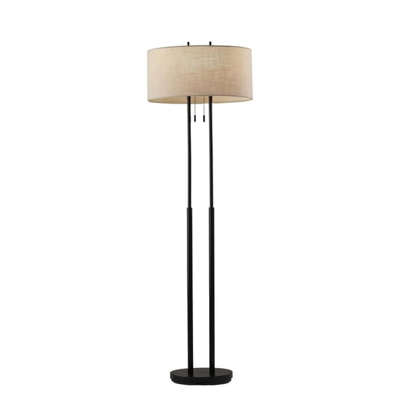 Adesso Duet Floor Lamp, Antique Bronze