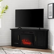 Camden 48 Corner Tv Stand W/Fireplace Black