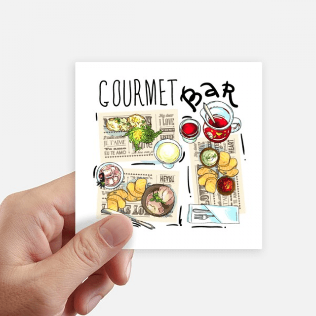 Gourmet Bar Steak Soup Lemonade Sticker Square Waterproof Stickers Wallpaper Car Decal