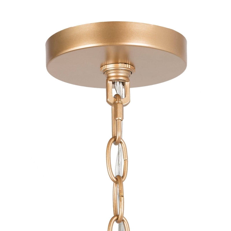 LNC 4-Light Matte Gold and White Modern Cage Chandelier for Kitchen Island
