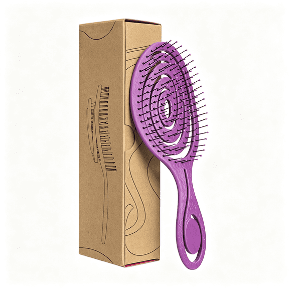 ACDANC Detangling Hair Brush for Women & Men - Does Not Pull - Straightening Brushes for Straight, Curly & Wet Hair - Vented Unique Spiral Hairbrush - Does Not Pull Wet Hair Brush Berry