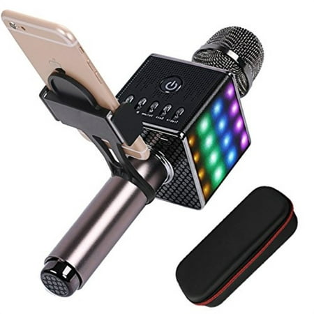 Wireless Karaoke Microphone H8 2.0 with Smartphone Holder and LED Light Built in Bluetooth Speakers, Portable Handheld Phone (Best Deals On Wireless Speakers)
