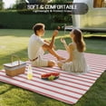 thumbnail image 4 of Outdoor Rug 3x5 ft Red Vintage Striped Waterproof Outdoor Patio Rug Mat Non Slip Outside Area Rugs Carpet for RV,Camping,Porch,Deck,Pool,Balconybackyard,Abstract Modern Geometric Art, 4 of 9