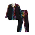 thumbnail image 1 of Balery Neon Psychedelic Giraffe Pijama para Hombre de Dos Piezas con Manga Larga, Conjunto de Dormir y Descanso Suave con Bolsillos-X-Large, 1 of 7
