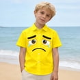 thumbnail image 5 of WOYY Girls Short Sleeve Shirt Cool Cartoon Expression Print Button Down Shirt, Sizes 3-15, 5 of 5