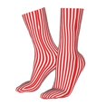 thumbnail image 5 of Cauagu Red And White Stripes Pattern Fun Novelty Crew Socks,Casual Athletic Socks Neutral Socks Cozy Crew Socks Christmas Gift, 5 of 7