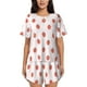 thumbnail image 1 of Fotbe Strawberry Conjunto de Pijama Estampado para Mujer, 2 Piezas, Ropa de Dormir con Camiseta de Manga Corta y Shorts Suaves-Small, 1 of 6
