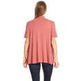 thumbnail image 4 of Women's Jersey Short Sleeve Solid Open Front Draped Casual Work Office Wear Cardigan MADE IN USA (S-3XL), 4 of 5