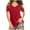 Red, variant on Odeerbi Womens Tops Dressy Casual Off The Shoulder Tops Loose Short Sleeve V-Neck Solid Blouse T-shirt Tunic Brown