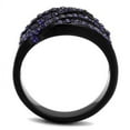 thumbnail image 3 of TK2551 - IP Black(Ion Plating) Stainless Steel Ring with Top Grade Crystal  in Multi Color Size 6, 3 of 4