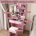 thumbnail image 2 of Fashion Vanity Desk with LED Mirror & Lights, 3-Color Adjustable Brightness, Makeup Table Set with Cushioned Chair, 2 Drawers, White, 2 of 7