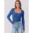 thumbnail image 5 of ANRABESS Long Sleeve Shirts for Women Ribbed Knit Slim Fitted Casual Tops Scoop Neck Basic Tee Spring Fall Fashion Clothes Blue Large, 5 of 9