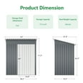 thumbnail image 4 of Jaxsunny 5 x 3 ft Outdoor Storage Metal Shed with Sloping Roof,Single Lockable Door and Vents for Patio Lawn Backyard,Gray, 4 of 9