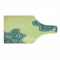 thumbnail image 1 of Abstract Cutting Board, Vintage Style Floral Framework with Ornate Swirled Lines Spirals and Wavy Shapes, Tempered Glass Cutting and Serving Board, Wine Bottle Shape, Yellow Blue, by Ambesonne, 1 of 1