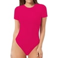 thumbnail image 1 of Xishao Women's Round Neck Short Sleeve T Shirts Basic Bodysuits Xishao ropa, 1 of 2