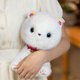 thumbnail image 4 of Juguete de muñeca de gato blanco de peluche | Figura de poliéster relleno suave | Funda de cremallera lavable desmontable | Decoración acogedora del hogar | 25x12x6cm | Regalo Coleccionable | 1 Pieza, 4 of 5