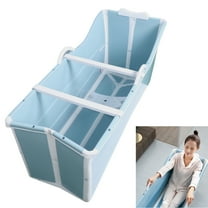 Foldable Bathtub w/Headrest&Armrest Soaking Standing Bath Tub w/Drain Pipe For Household Bathroom