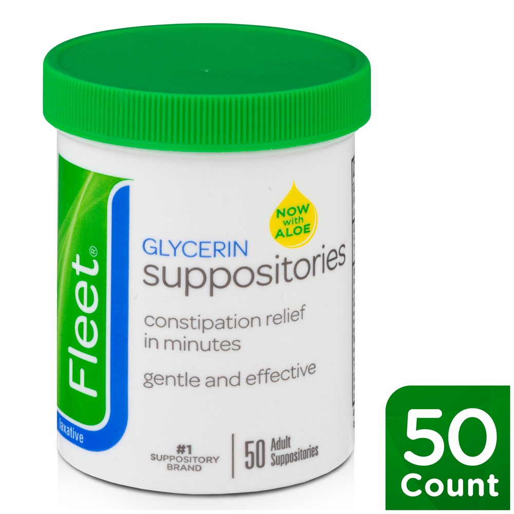 Fleet Laxative Glycerin Suppositories for Adult Constipation, 50 Count