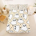 thumbnail image 5 of Manfei Cartoon Ghost Halloween Bed Sheets,Autumn Leaf Print Full Size Sheets,4 Pieces,1 Flat Sheet,1 Fitted Sheet and 2 Pillowcases, 5 of 6