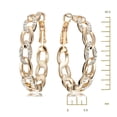 thumbnail image 3 of Gemini Women's Jewelry 18K Gold Filled Swarovski Zirconia Big Round Hoop Pierced Earring for Women Gifts Gm039, Size 4cm, Color: Yellow Gold, 3 of 4
