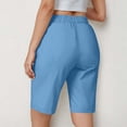 thumbnail image 4 of UVEASISHA Womens Golf Shorts Loose Fit Bermuda Shorts Flap Front Chino Shorts Dressy Casual Work Shorts with Pockets Pantalones de verano para mujer Light Blue M, 4 of 7