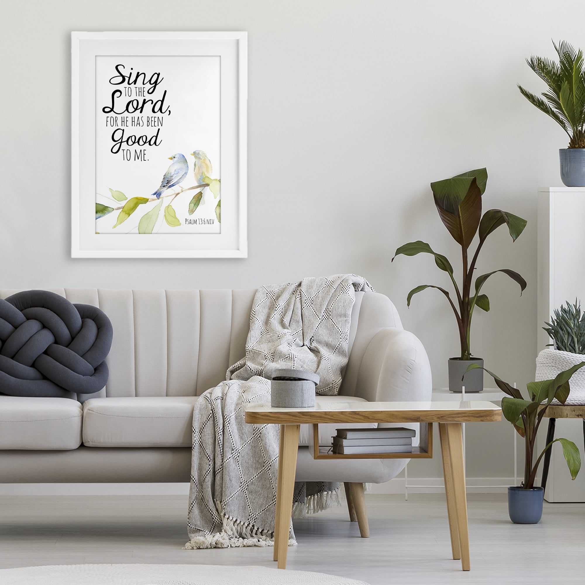 Stupell Industries Sing To The Lord White Framed Print Under Glass, design by Lanie Loreth
