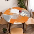 thumbnail image 5 of Abstract Orange Gray Oil Painting Elastic Fitted Round Table Cover Vintage Texture Waterproof Outdoor Tablecloth for Holiday Party, Picnic, Patio & Dining Fits Tables Up to 36"-44", 5 of 8