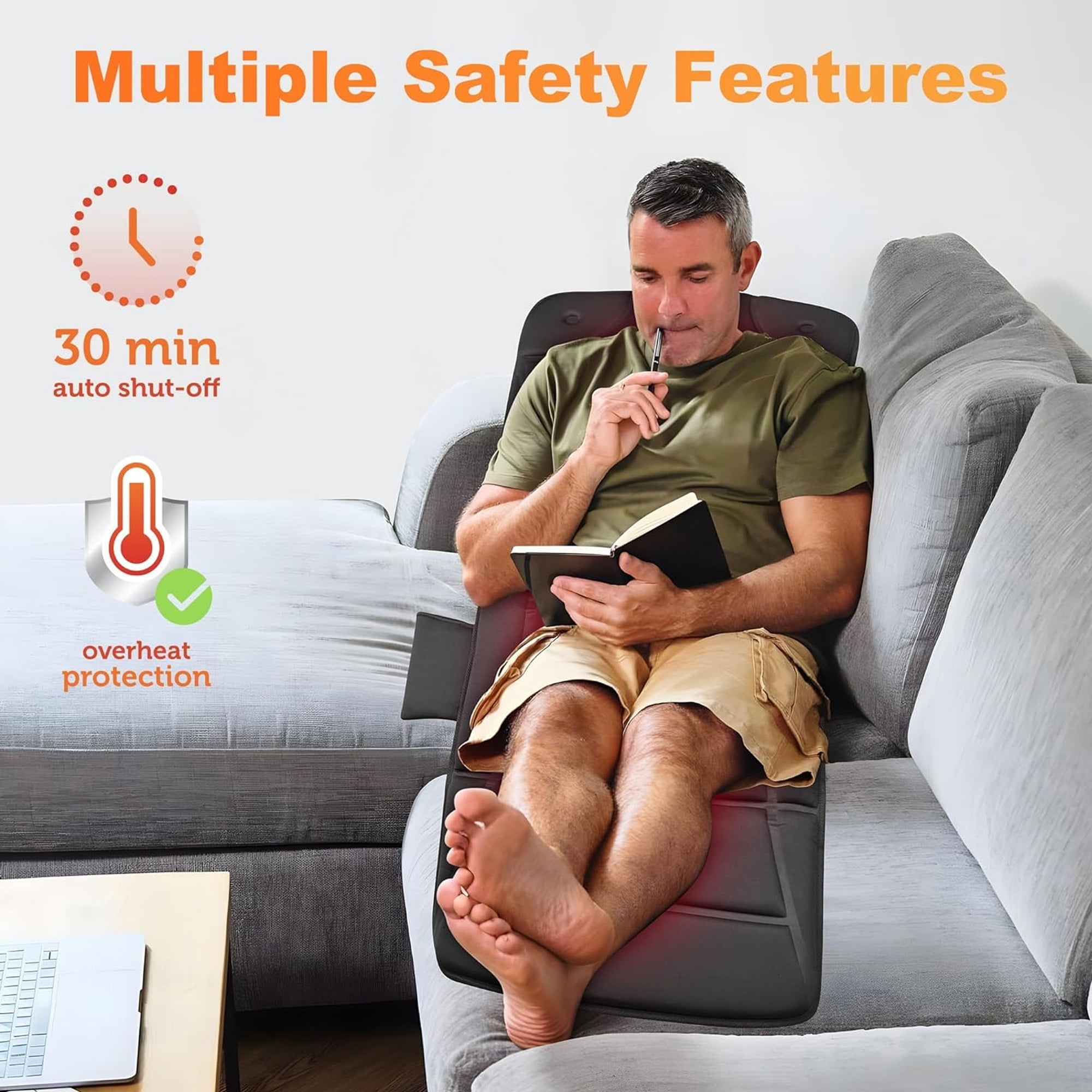 Daretodo Full Body Massage Mat with Heat, Vibration Back Massage Pad, Full Body Massager for Neck Back Pain, Massage Mattress Pad, Gifts for Men Women