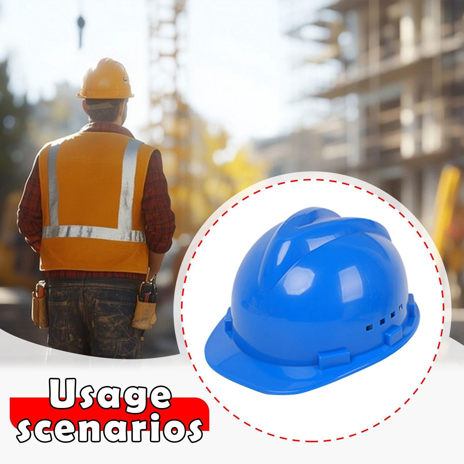 Dualoai Hard Hat Breathable Sturdy Construction Helmet for Outdoor Engineering Labor Blue