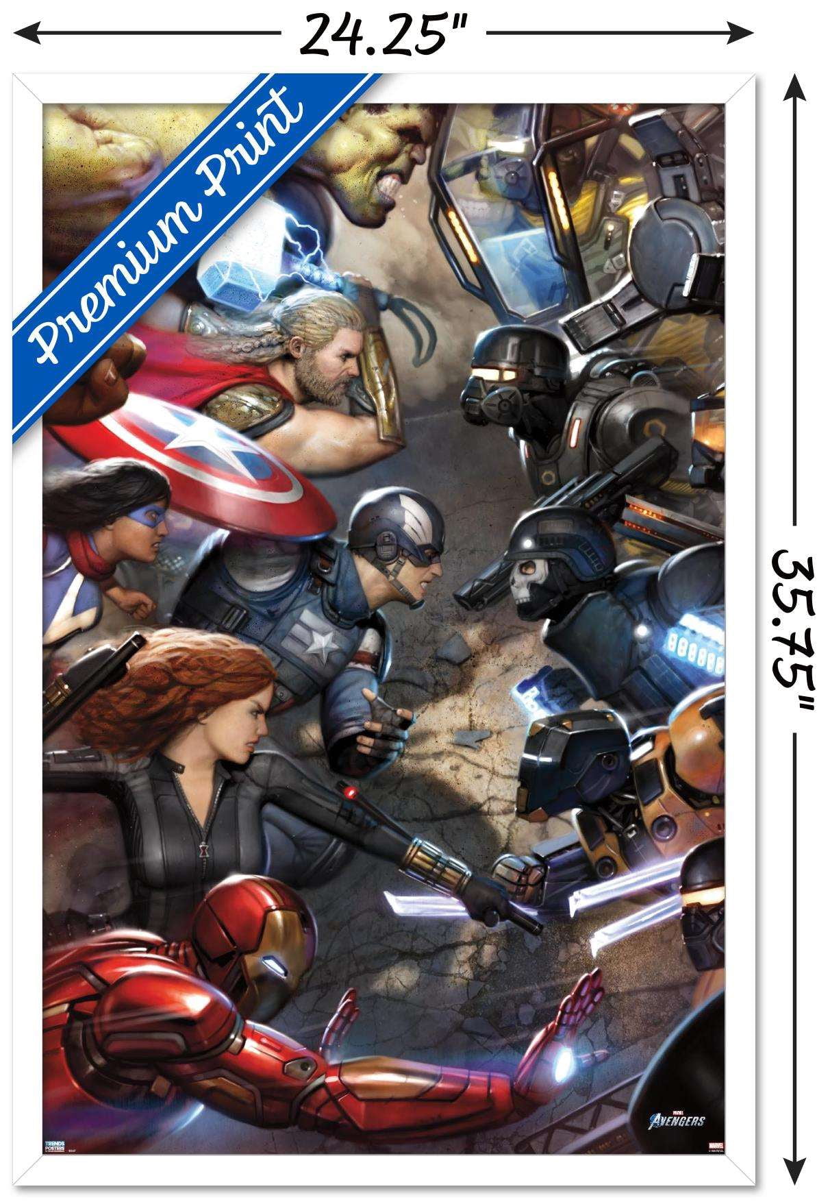 Marvel's Avengers - Face Off Wall Poster, 22.375" x 34", Framed