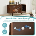 thumbnail image 4 of Haverchair 37.4" Cat Litter Box Enclosure with Sliding Door, Modern Fluted Hidden Litter Box Furniture with Scratch Pad and Sisal Ball, Indoor Cat House Cabinet End Table TV Stand for Living Room, 4 of 8