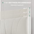 thumbnail image 4 of Novilla Full Bed Frame Upholstered Platform Full Size Bed Frame with Adjustable Headboard, Strong Weight Capacity, No Box Spring Needed, Easy Assembly, White, 4 of 7