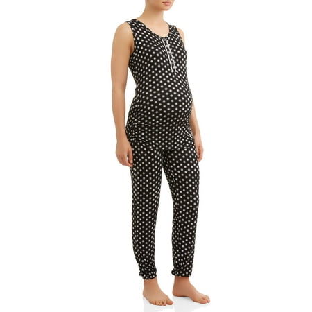 Nurture by LamazeMaternity nursing sleeveless top and jogger pants sleep (Best Pajamas For Hospital After Delivery)