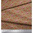 thumbnail image 3 of Soimoi Poly Georgette Fabric Damask Design,Leaves & Aster Floral Decor Fabric Printed Yard 42 Inch Wide, 3 of 3