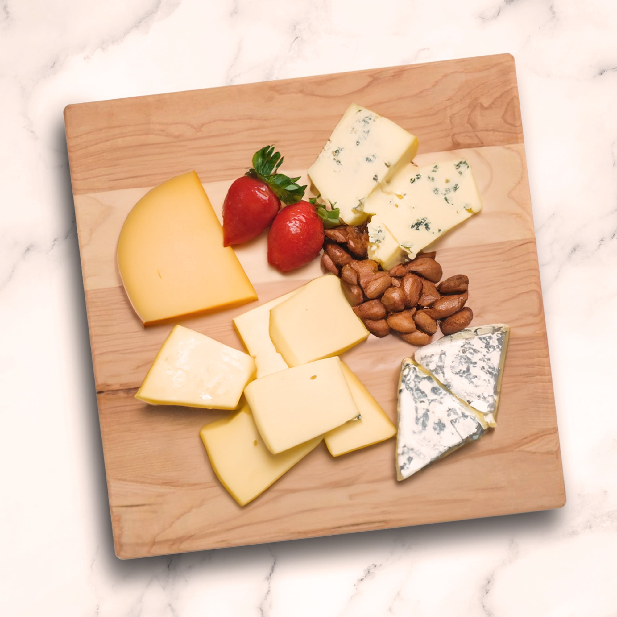 John Boos B Series Square Wood Cutting Board with Feet, 12" x 12", Maple
