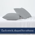 thumbnail image 4 of 100% Cotton Percale Pillowcases Cool & Crisp Standard Light Gray by Color Sense, 4 of 13