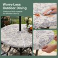 thumbnail image 5 of Round Outdoor Tablecloth with Umbrella Hole and Zipper, Vintage Spring Floral Tablecloth with Elastic Waterproof, Farmhouse Summer Botanical Patio Table Covers for 55" - 60" Picnic Pool Tables, 5 of 9