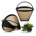 thumbnail image 1 of Filtros De Cafe Reutilizables De Forma Cónica 6 A 12 Tazas Con Paquete De 2pz, 1 of 9