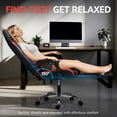 thumbnail image 4 of GOOSEA Ergonomic Gaming Chair with Footrest and Massage Lumbar Support, 2D Linkage Armrests and Headrest Pillow, for Office Home and Long Gaming Sessions, 330lbs，Black and Red, 4 of 7
