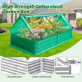 thumbnail image 5 of 3-In-1 Galvanized Raised Garden Bed with Cover Metal Planter Box Kit, 6x3x1 FT, Protecting Plant Growth, 2 Zippers Windows, Open-Ended Base, Double-Sided Galvanized Metal, Greenhouse for Cabbage, 5 of 8